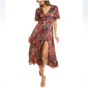 Floral V-Neck Midi Dress